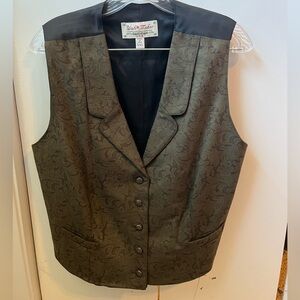 Men's Black and Brown Paisley Vest